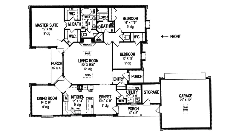 European House Plan First Floor - Belden European Home 020D-0200 - Search House Plans and More