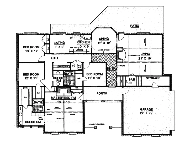 Contemporary House Plan First Floor - Joanna Rustic Contemporary Home 020D-0201 - Search House Plans and More