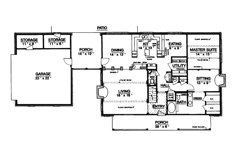 Country House Plan First Floor - Campton Country Home 020D-0207 - Search House Plans and More