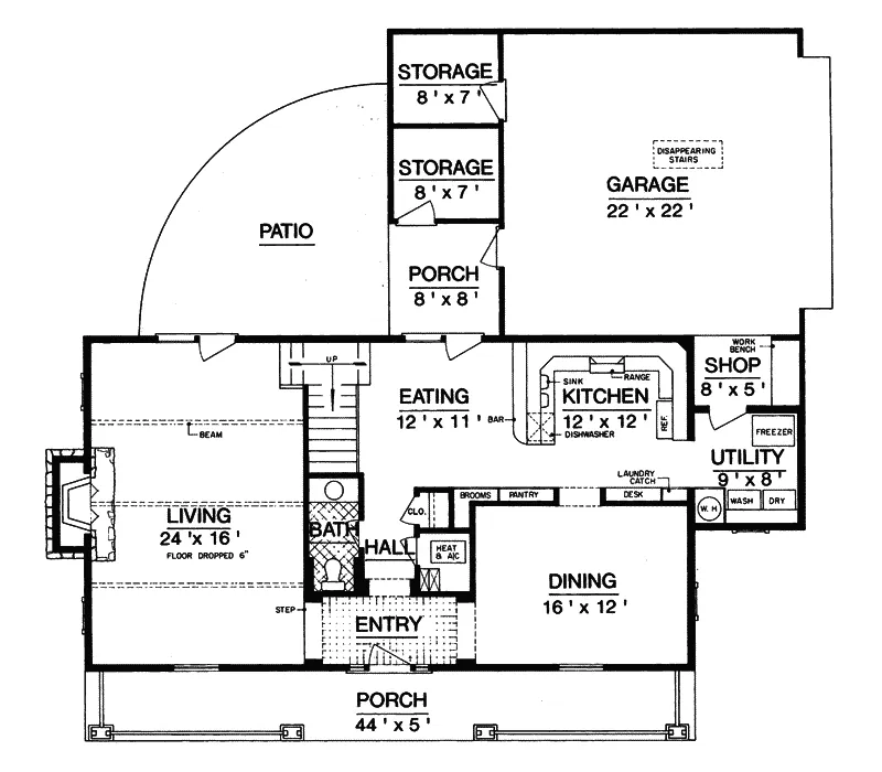 Traditional House Plan First Floor - Feather Falls Southern Home 020D-0209 - Search House Plans and More
