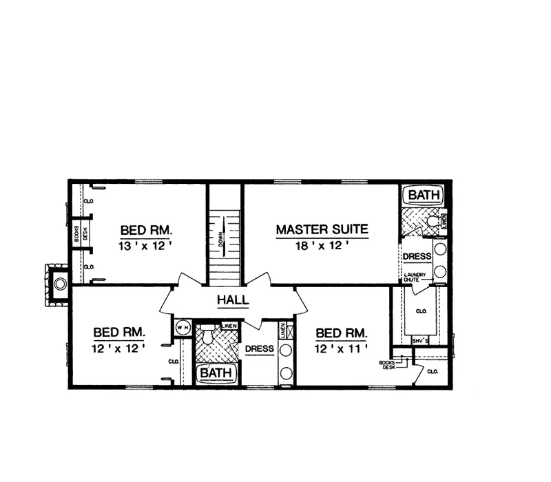 Country House Plan Second Floor - Feather Falls Southern Home 020D-0209 - Search House Plans and More