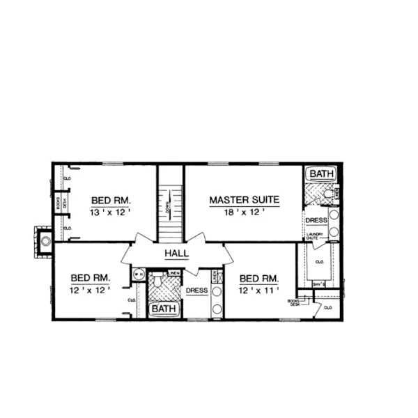 Traditional House Plan Second Floor - Feather Falls Southern Home 020D-0209 - Search House Plans and More