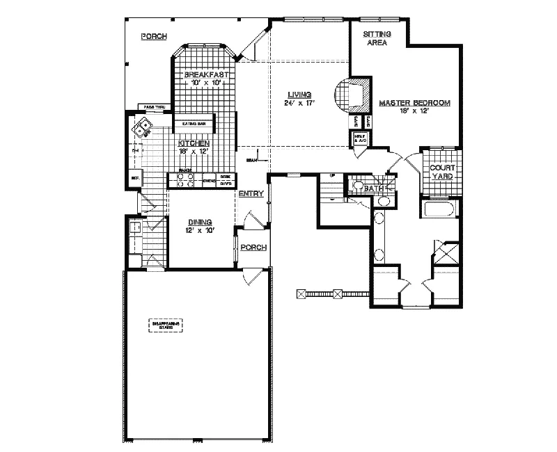 Contemporary House Plan First Floor - Laytonville European Home 020D-0211 - Shop House Plans and More