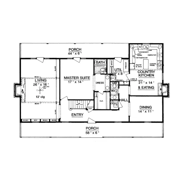 Traditional House Plan First Floor - Manton Country Home 020D-0213 - Shop House Plans and More