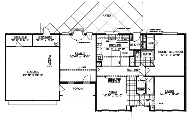 Georgian House Plan First Floor - Albion Georgian Home 020D-0219 - Search House Plans and More
