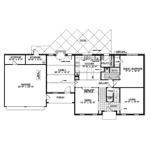 Greek Revival House Plan First Floor - Albion Georgian Home 020D-0219 - Search House Plans and More