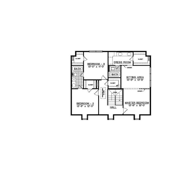 Greek Revival House Plan Second Floor - Albion Georgian Home 020D-0219 - Search House Plans and More