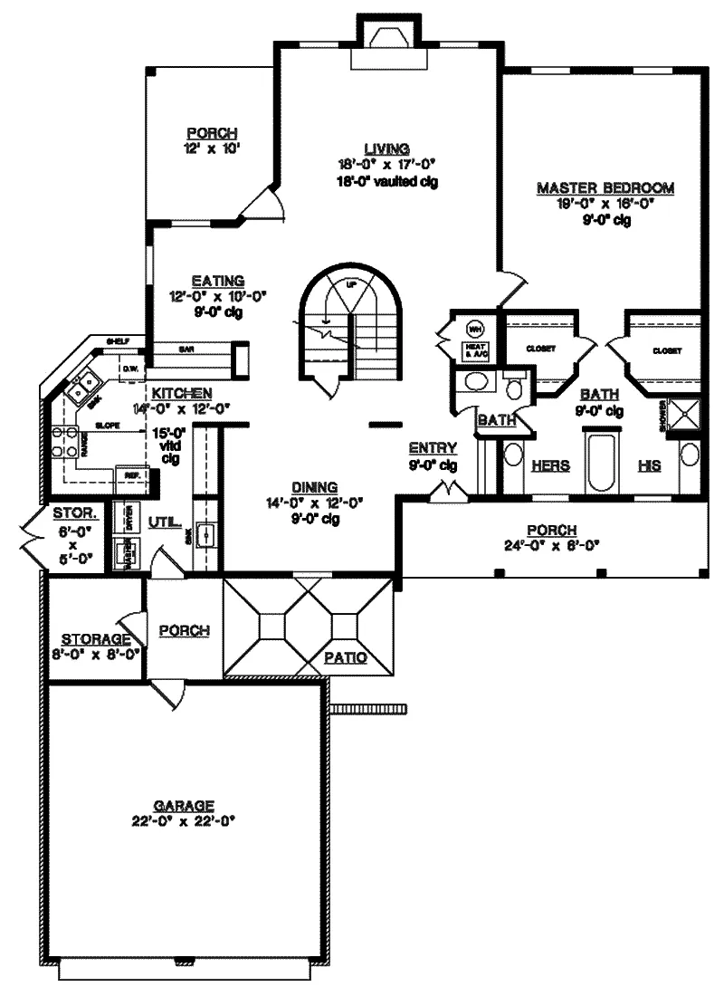 Southern House Plan First Floor - Olinda Hill Country French Home 020D-0220 - Shop House Plans and More
