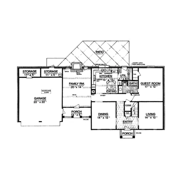 Colonial House Plan First Floor - Spaulding Colonial Home 020D-0221 - Shop House Plans and More