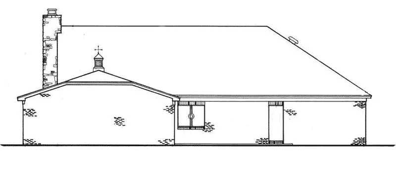 Victorian House Plan Rear Elevation - Susanville Acadian Ranch Home 020D-0222 - Shop House Plans and More