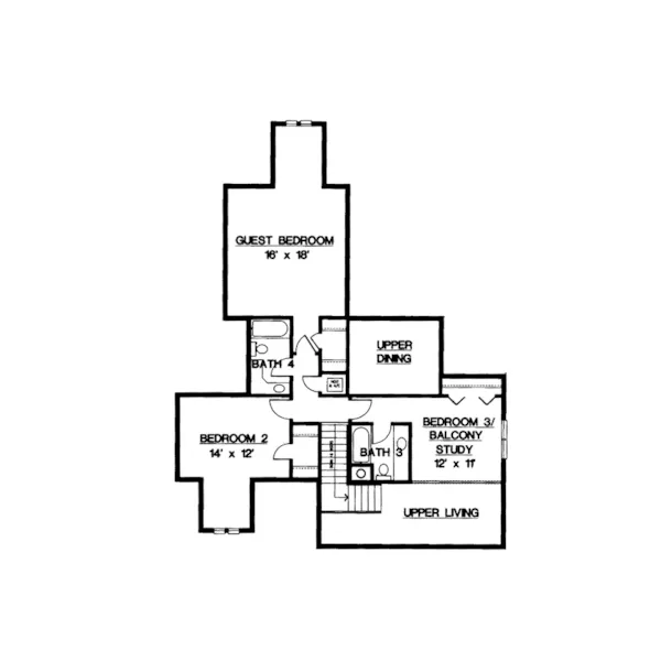 Country House Plan Second Floor - Elk Creek Victorian Home 020D-0224 - Search House Plans and More