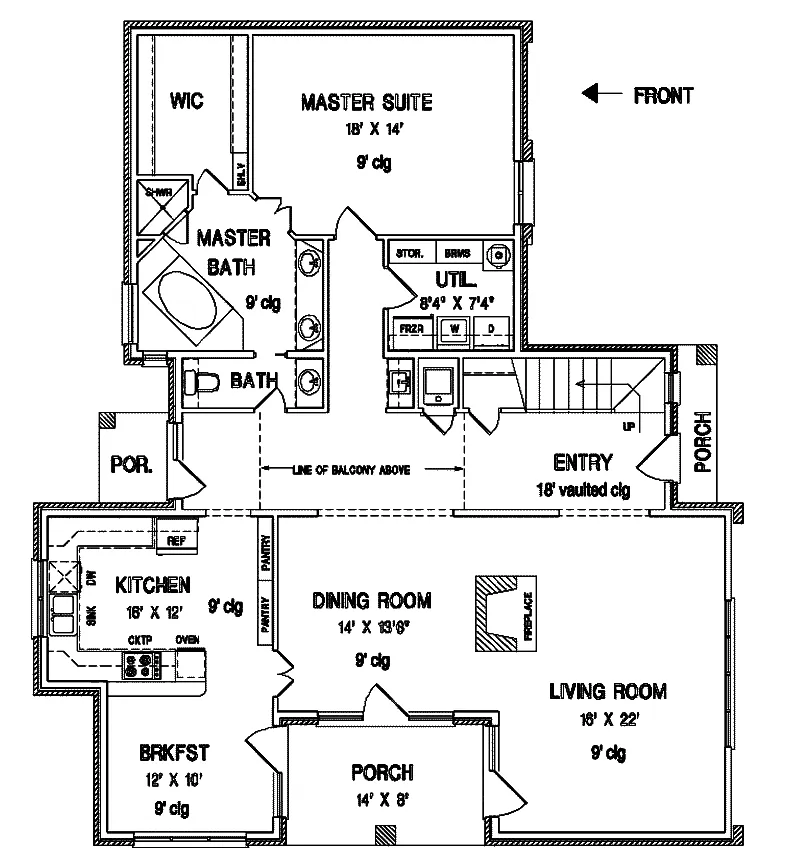 Contemporary House Plan First Floor - Littleriver Contemporary Home 020D-0229 - Shop House Plans and More
