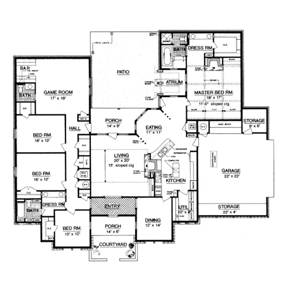 Victorian House Plan First Floor - Spring Garden European Home 020D-0234 - Shop House Plans and More