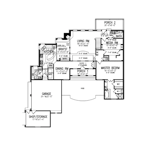 Georgian House Plan First Floor - Nicolaus European Home 020D-0236 - Shop House Plans and More