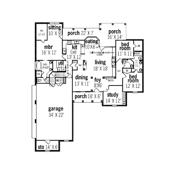 Country House Plan First Floor - Kelseyville European Style Home 020D-0241 - Search House Plans and More