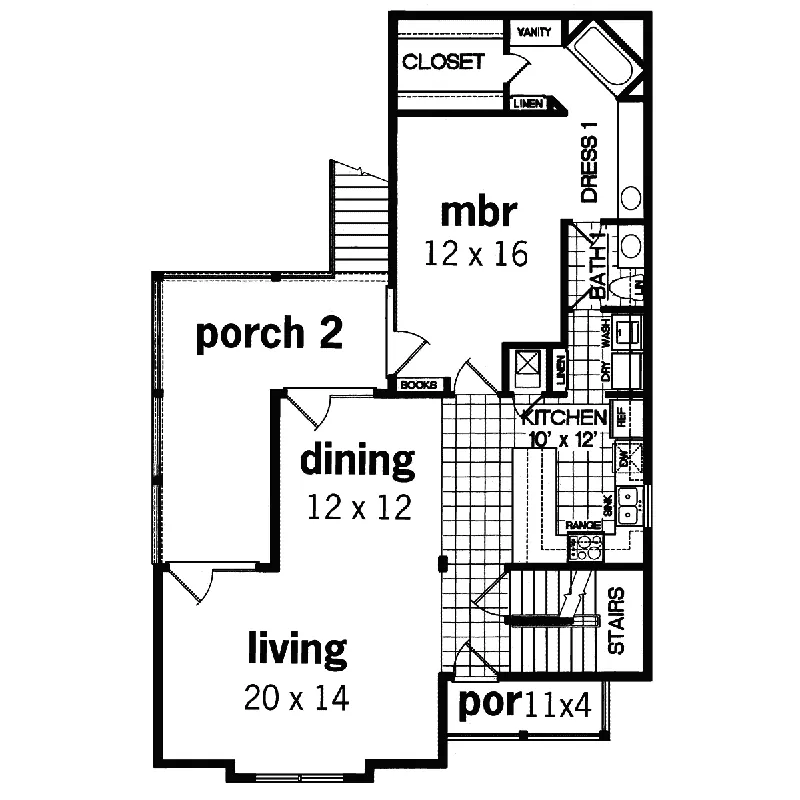 Beach & Coastal House Plan First Floor - Caspar Beach Coastal Home 020D-0250 - Search House Plans and More