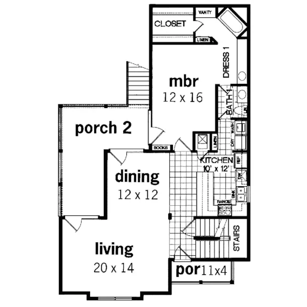 Beach & Coastal House Plan First Floor - Caspar Beach Coastal Home 020D-0250 - Search House Plans and More