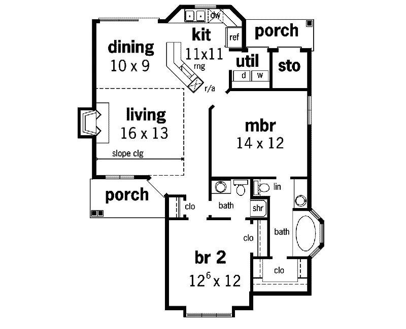 Tudor House Plan First Floor - Carlotta Place Ranch Cabin Home 020D-0251 - Search House Plans and More