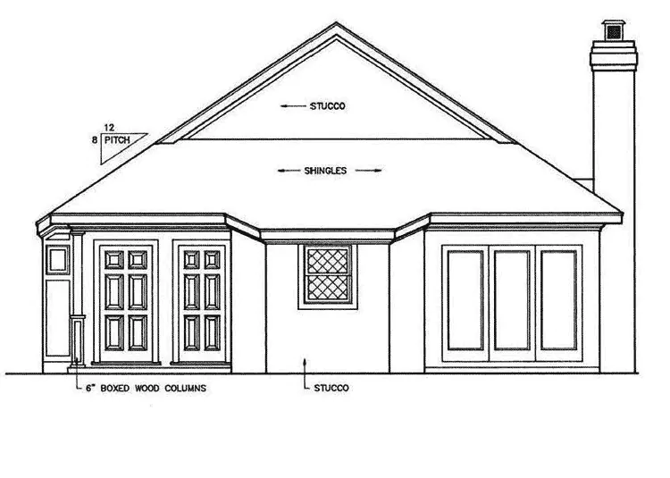 Vacation House Plan Rear Elevation - Carlotta Place Ranch Cabin Home 020D-0251 - Search House Plans and More