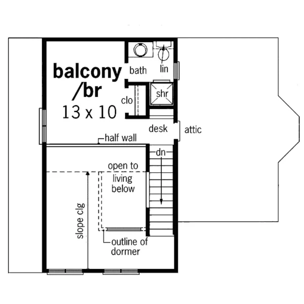 Bungalow House Plan Second Floor - Clemens Traditional Home 020D-0255 - Search House Plans and More