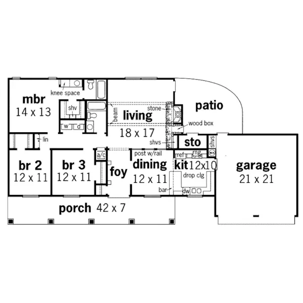 Traditional House Plan First Floor - Petaluma Rustic Home 020D-0258 - Shop House Plans and More