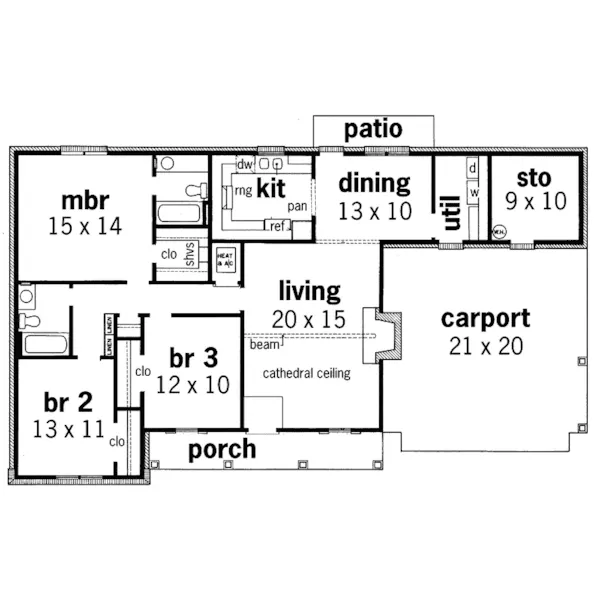 Traditional House Plan First Floor - Sonoma Peak Rustic Home 020D-0259 - Shop House Plans and More