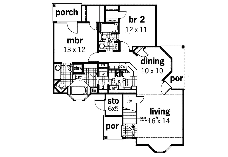 Cabin & Cottage House Plan First Floor - Fairfield Hills Cottage Home 020D-0260 - Search House Plans and More