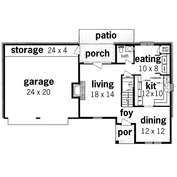 Rustic House Plan First Floor - Connell Craftsman Home 020D-0262 - Search House Plans and More