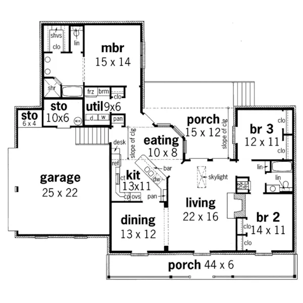 Lowcountry House Plan First Floor - Fairfax Falls Southern Home 020D-0271 - Search House Plans and More