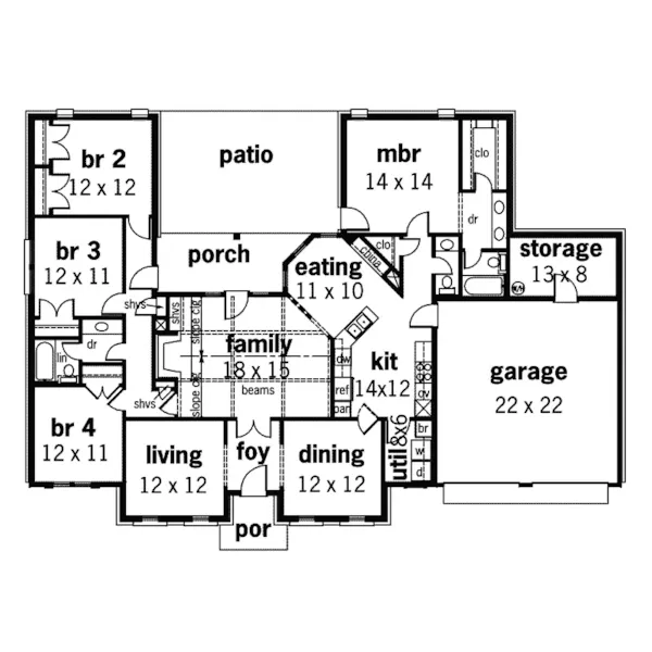 Cape Cod & New England House Plan First Floor - Stevinson Cape Cod Style Home 020D-0274 - Shop House Plans and More