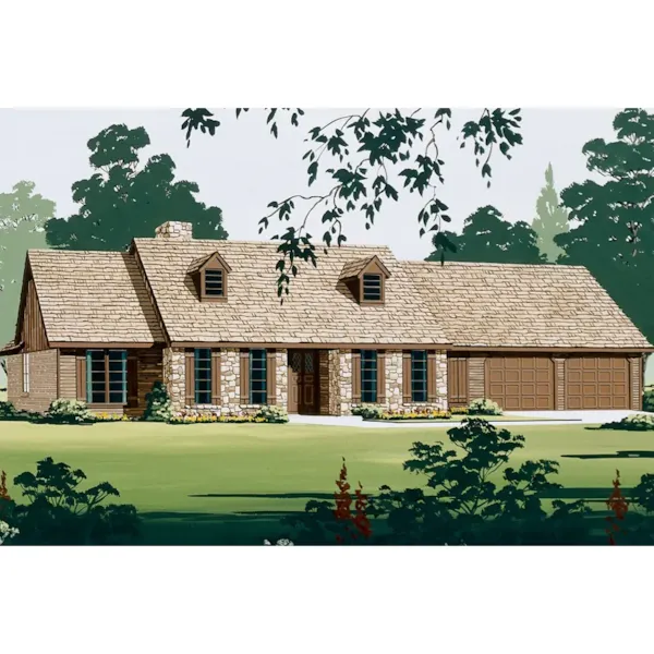 Rustic Ranch With Twin Dormers