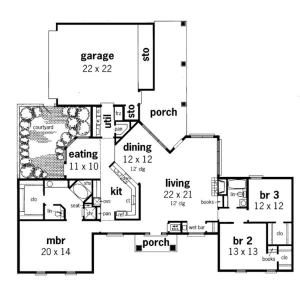 Vacation House Plan First Floor - Sherwood Forest European Home 020D-0282 - Shop House Plans and More