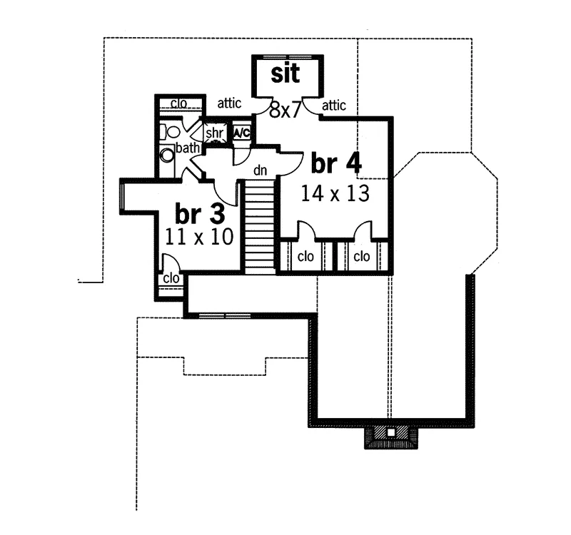 Tudor House Plan Second Floor - Kensington Point European Home 020D-0283 - Search House Plans and More