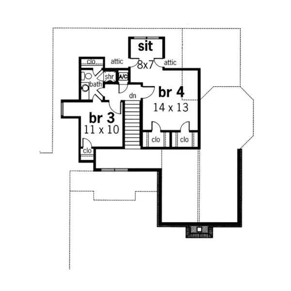 Traditional House Plan Second Floor - Kensington Point European Home 020D-0283 - Search House Plans and More