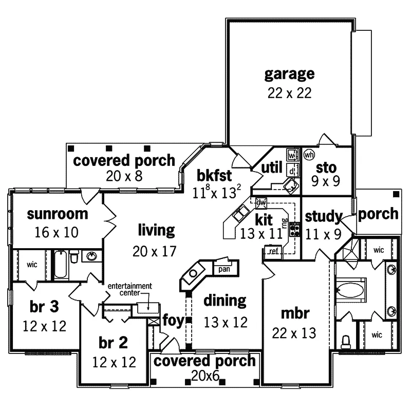 European House Plan First Floor - Tara Hills European Style Home 020D-0284 - Shop House Plans and More