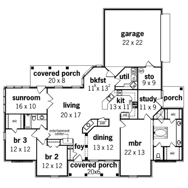 Traditional House Plan First Floor - Tara Hills European Style Home 020D-0284 - Shop House Plans and More