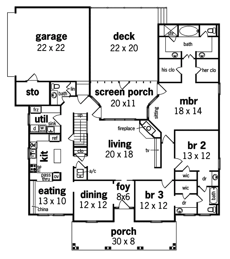 Traditional House Plan First Floor - Serramonte Craftsman Home 020D-0293 - Shop House Plans and More