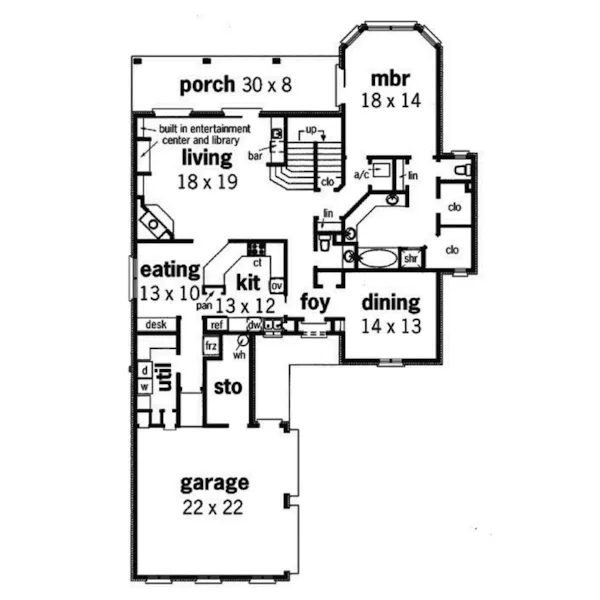 Country House Plan First Floor - Reedmill Country French Home 020D-0296 - Shop House Plans and More