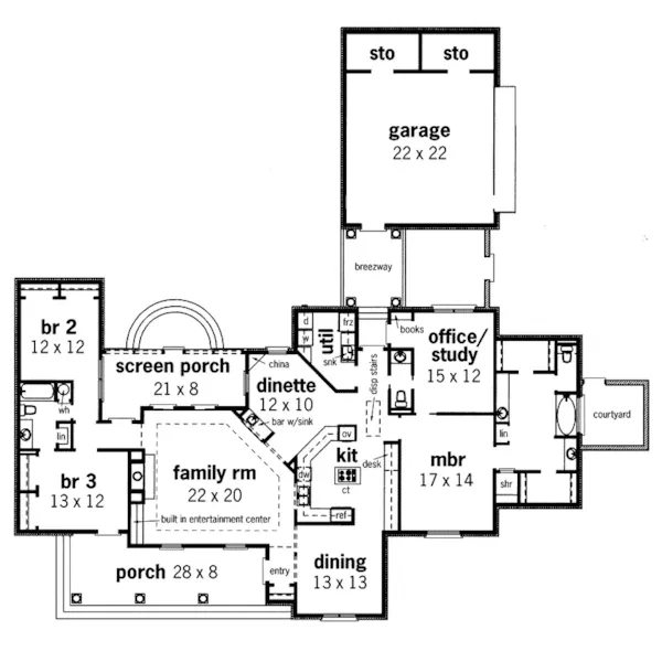 Victorian House Plan First Floor - Pensacola Bay Southern Home 020D-0297 - Shop House Plans and More