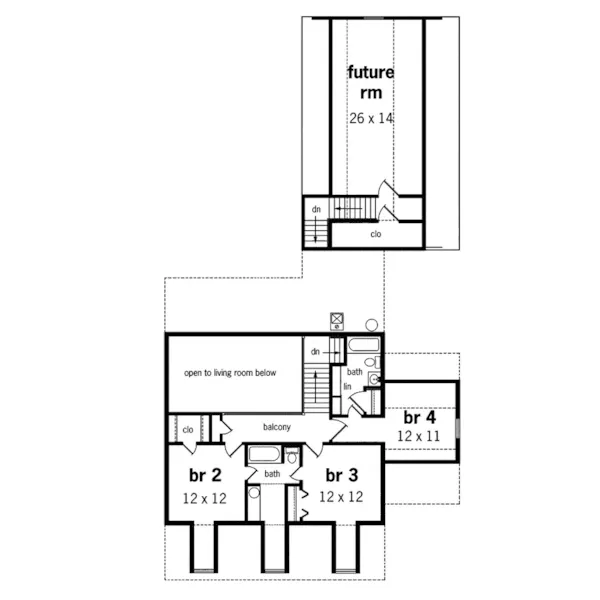 Southern House Plan Second Floor - Freeport Plantation Home 020D-0301 - Search House Plans and More