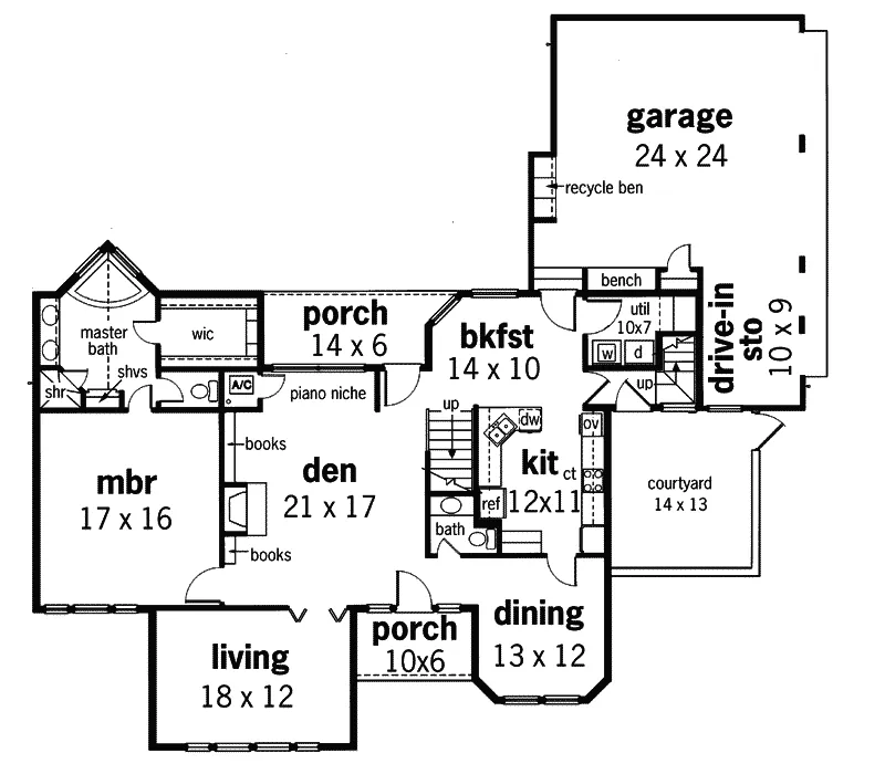 Traditional House Plan First Floor - Calverton Luxury Home 020D-0306 - Search House Plans and More