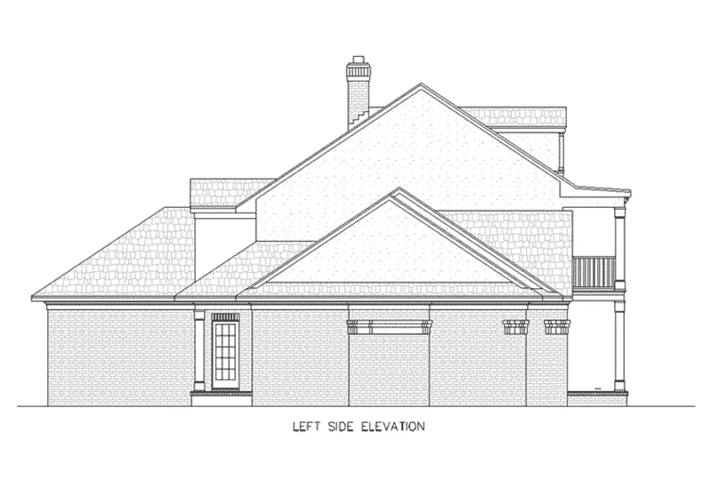 Southern Plantation House Plan Left Elevation - Summerfarm Plantation Home 020D-0310 - Shop House Plans and More