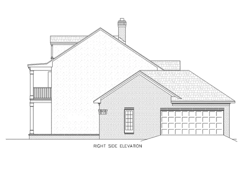 Plantation House Plan Right Elevation - Summerfarm Plantation Home 020D-0310 - Shop House Plans and More