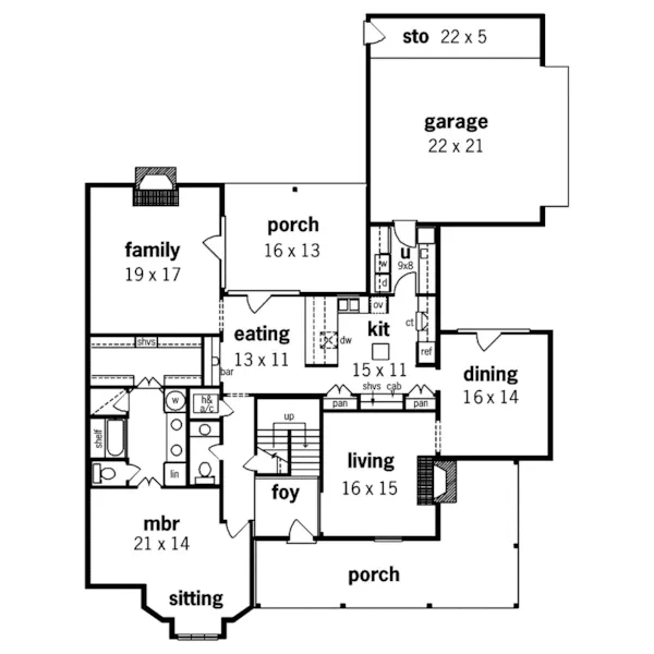 Craftsman House Plan First Floor - Lizmore Victorian Home 020D-0315 - Shop House Plans and More