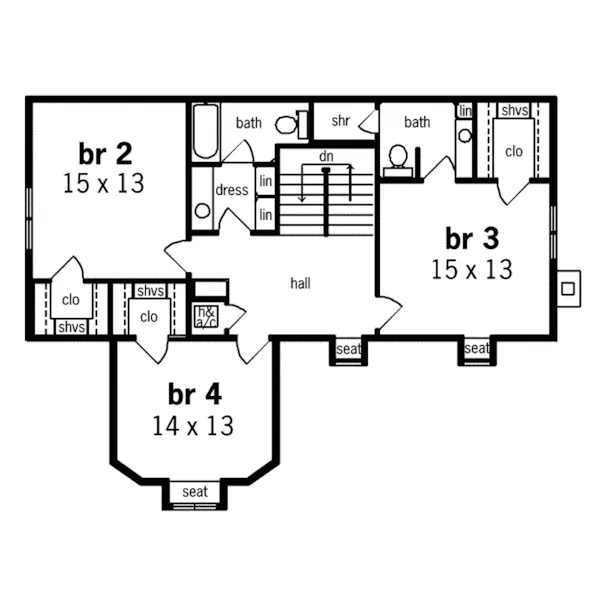 Craftsman House Plan Second Floor - Lizmore Victorian Home 020D-0315 - Shop House Plans and More