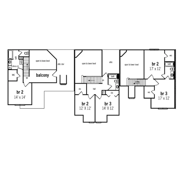 Multi-Family House Plan Second Floor - Waterhaven Multi-Family Home 020D-0319 - Shop House Plans and More