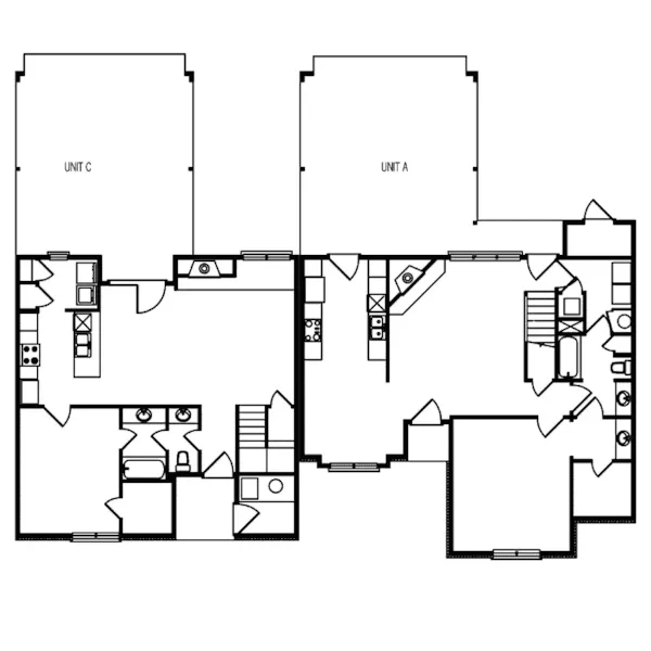 Multi-Family House Plan First Floor - Knollbridge Multi-Family Home 020D-0321 - Search House Plans and More