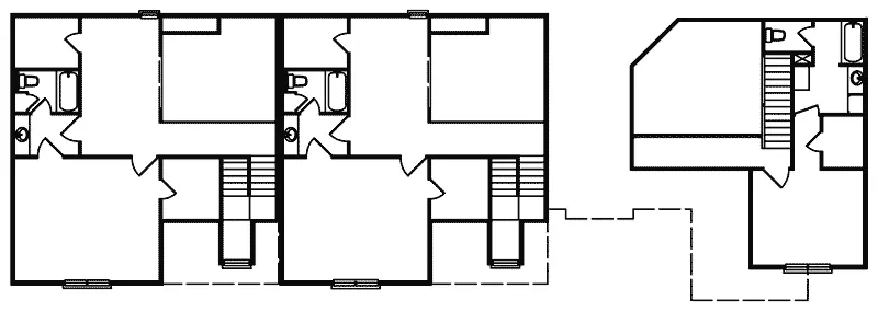 Traditional House Plan Second Floor - Oakleigh Traditional Multi-Family Home 020D-0322 - Shop House Plans and More