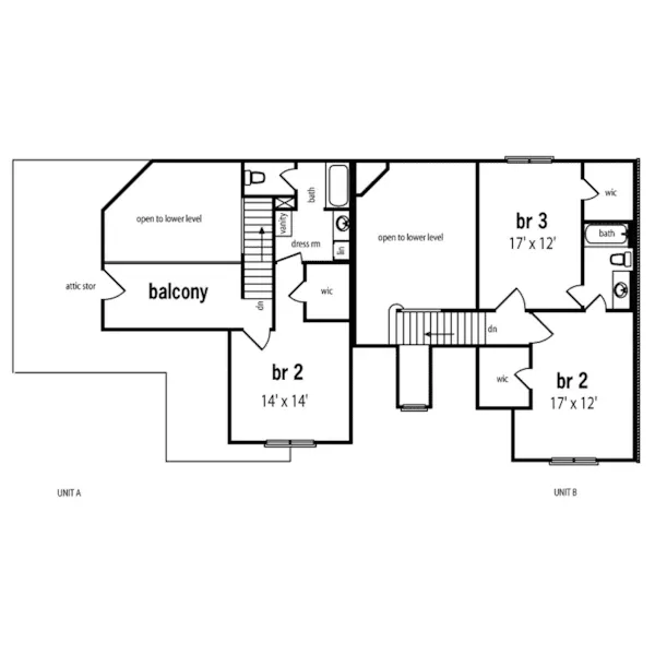 Multi-Family House Plan Second Floor - Murdoch Hill Traditional Multi-Family Home 020D-0324 - Shop House Plans and More