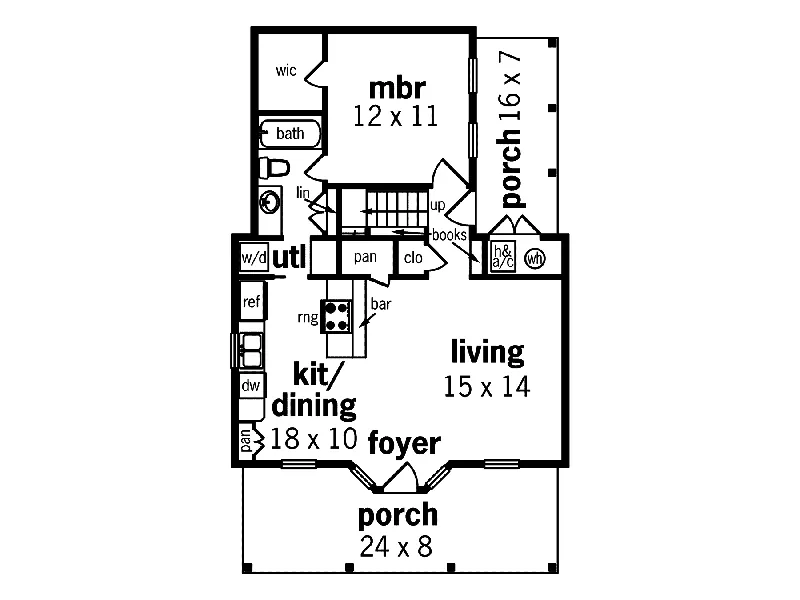 Country House Plan First Floor - Pacific View Acadian Home 020D-0326 - Shop House Plans and More